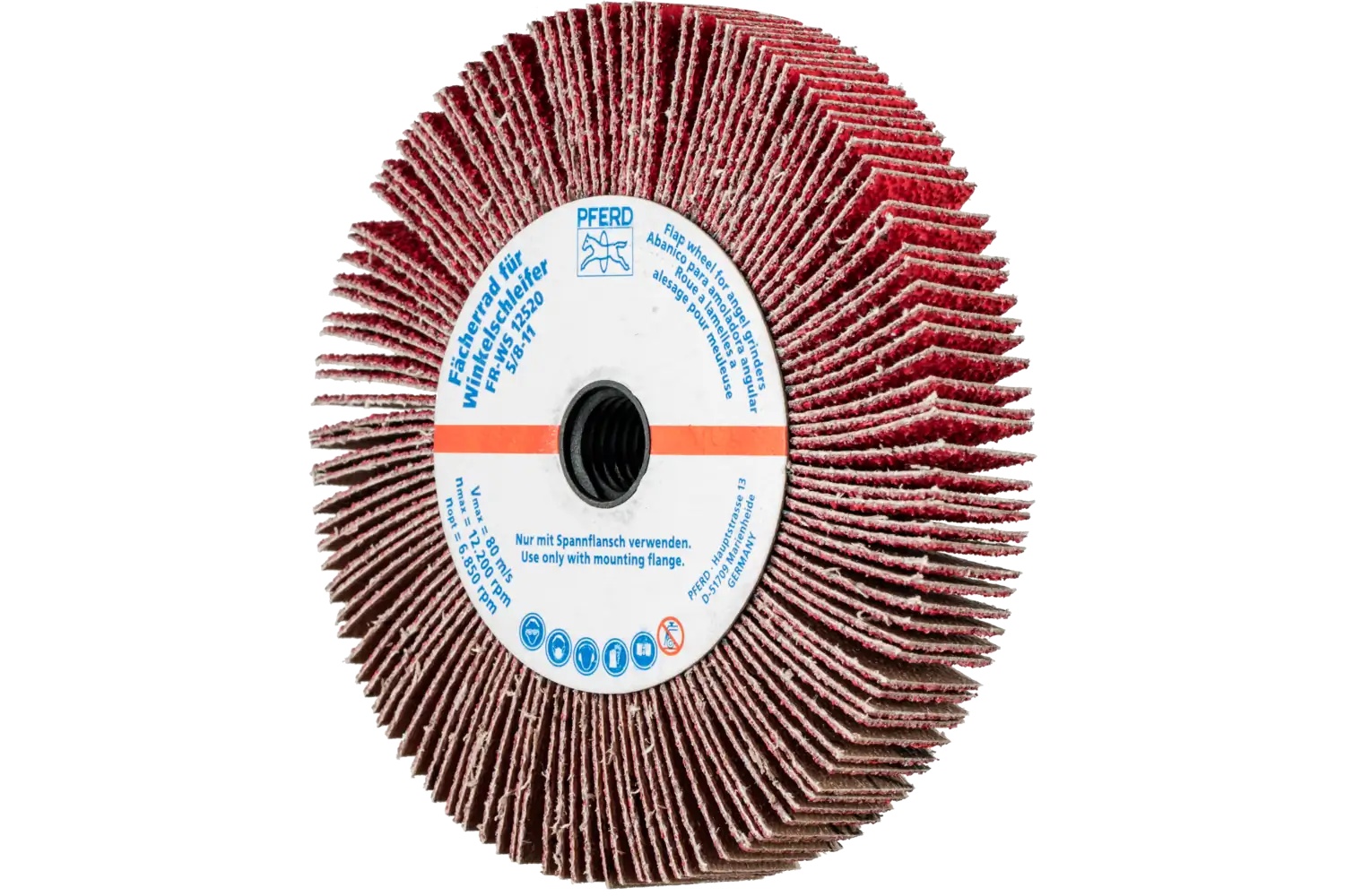 Picture of Pferd Angle Grinder Flap Wheel, 5" X 5/8 X 5/8-11, 40 Grit, Ceramic Oxide Co-Cool